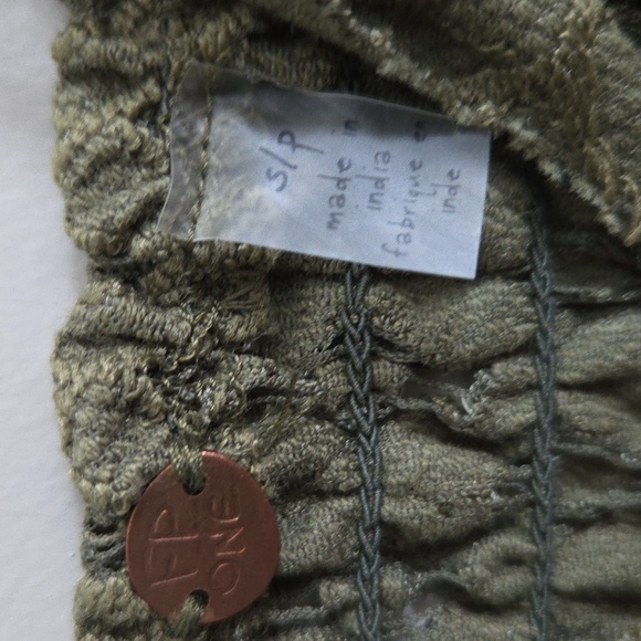 Free People Adella Cami Olive Green Lace Ruffle Top - Picture 12 of 12